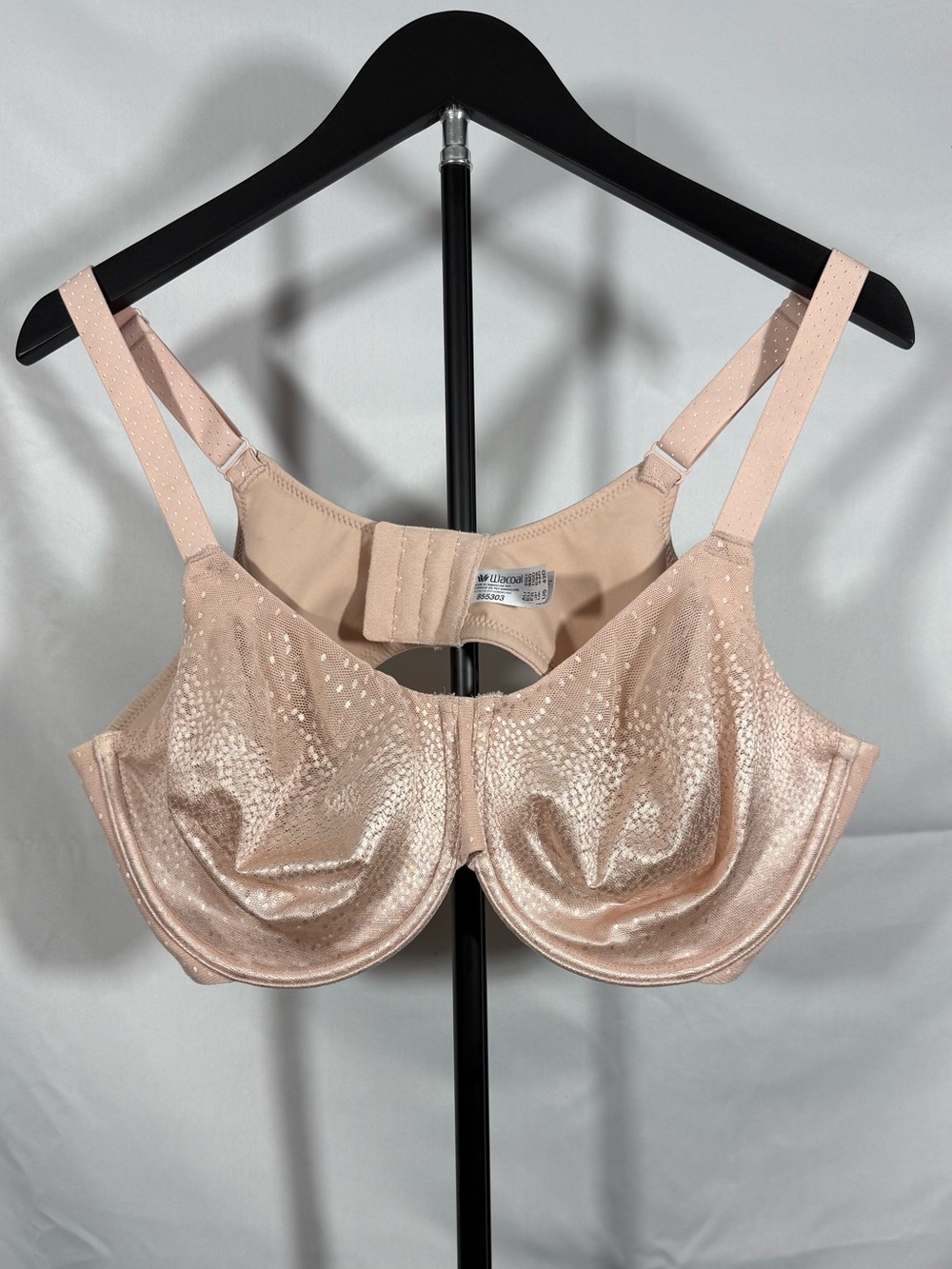 Wacoal 42D Beige Lace Full Coverage Underwire Bra Nude Floral